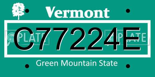 C77224E Vermont License Plate
