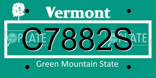 C7882S Vermont License Plate