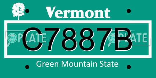 C7887B Vermont License Plate
