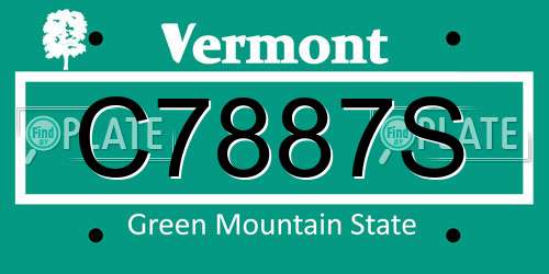 C7887S Vermont License Plate