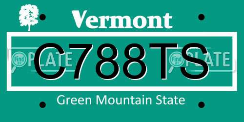 C788TS Vermont License Plate