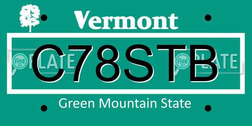 C78STB Vermont License Plate