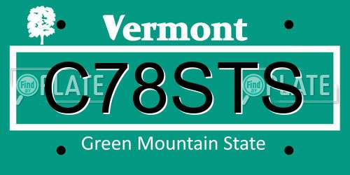 C78STS Vermont License Plate