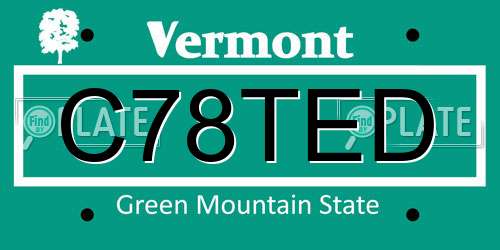 C78TED Vermont License Plate