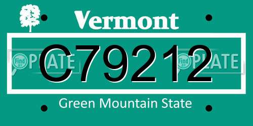 C79212 Vermont License Plate