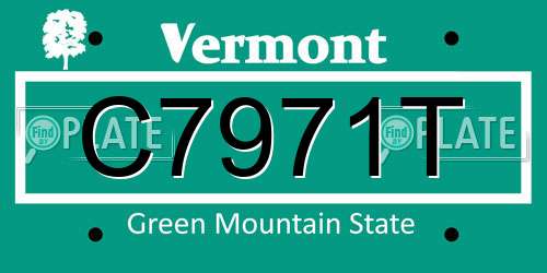 C7971T Vermont License Plate