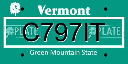 C797IT Vermont License Plate