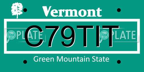 C79TIT Vermont License Plate