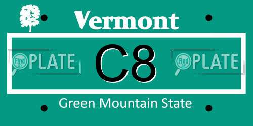 C8 Vermont License Plate