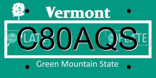 C80AQS Vermont License Plate