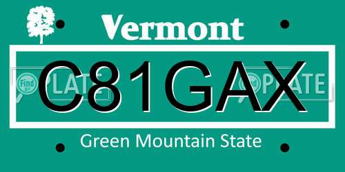 C81GAX Vermont License Plate