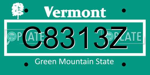 C8313Z Vermont License Plate