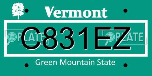 C831EZ Vermont License Plate
