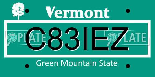 C83IEZ Vermont License Plate