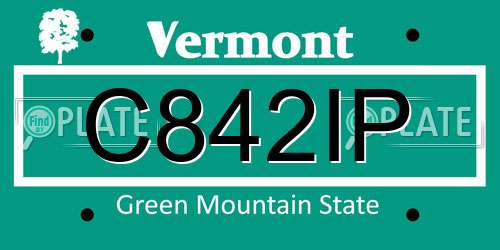 C842IP Vermont License Plate