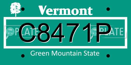 C8471P Vermont License Plate