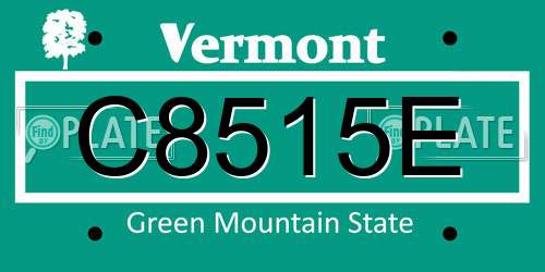 C8515E Vermont License Plate