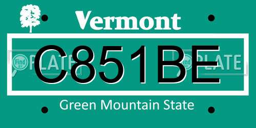 C851BE Vermont License Plate