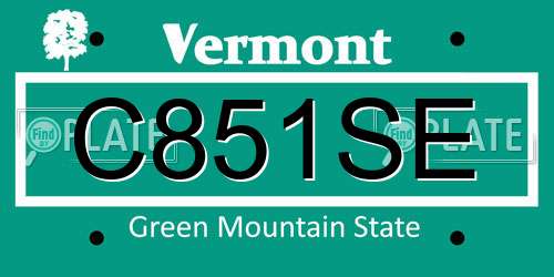 C851SE Vermont License Plate