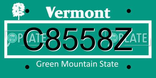 C8558Z Vermont License Plate
