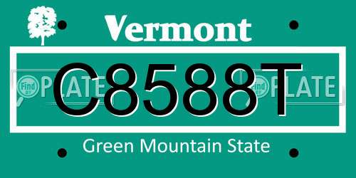 C8588T Vermont License Plate