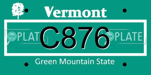 C876 Vermont License Plate