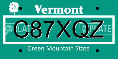 C87XQZ Vermont License Plate