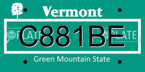 C881BE Vermont License Plate