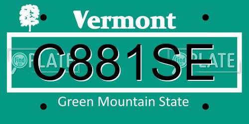 C881SE Vermont License Plate