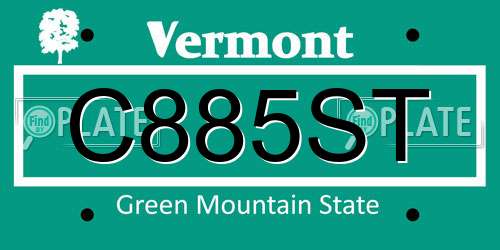 C885ST Vermont License Plate