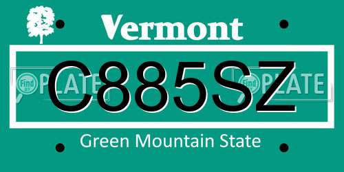 C885SZ Vermont License Plate