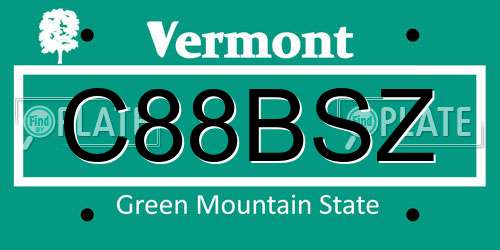 C88BSZ Vermont License Plate