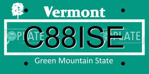 C88ISE Vermont License Plate