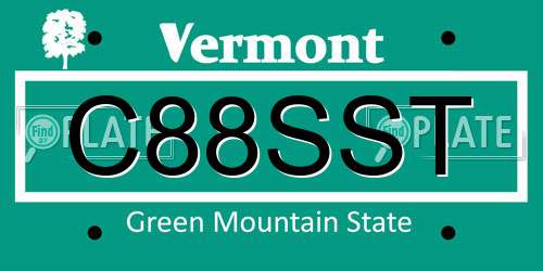 C88SST Vermont License Plate