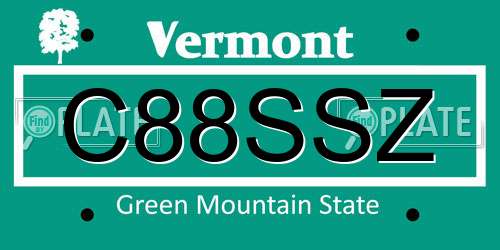 C88SSZ Vermont License Plate