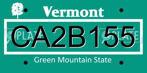 CA2B155 Vermont License Plate