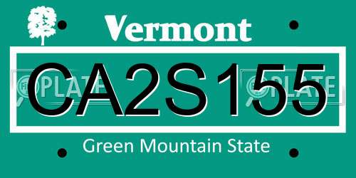 CA2S155 Vermont License Plate