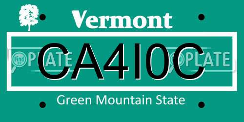 CA4I0C Vermont License Plate