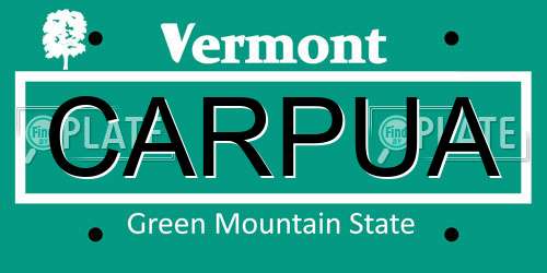 CARPUA Vermont License Plate