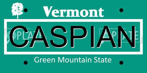 CASPIAN Vermont License Plate