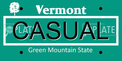 CASUAL Vermont License Plate