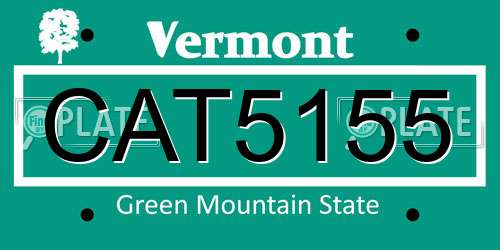 CAT5155 Vermont License Plate