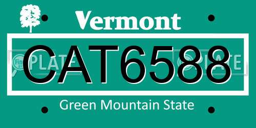 CAT6588 Vermont License Plate