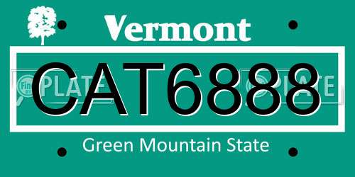 CAT6888 Vermont License Plate