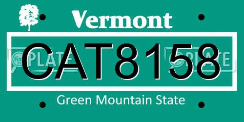 CAT8158 Vermont License Plate