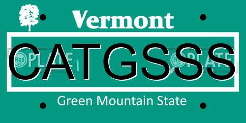 CATGSSS Vermont License Plate