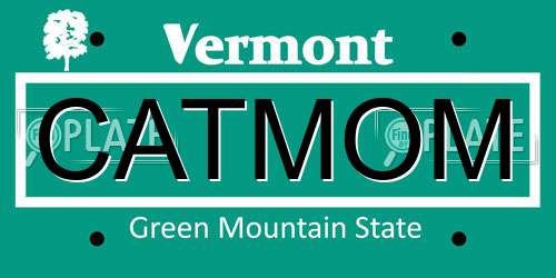CATMOM Vermont License Plate