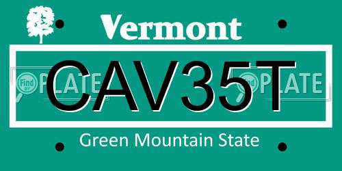 CAV35T Vermont License Plate