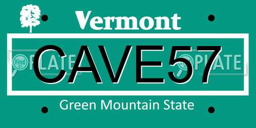 CAVE57 Vermont License Plate