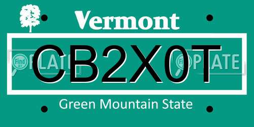 CB2X0T Vermont License Plate